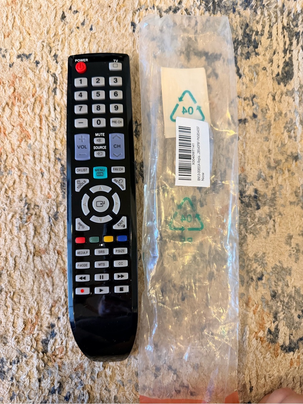 Universal Black TV Remote Control - Replacement Remote